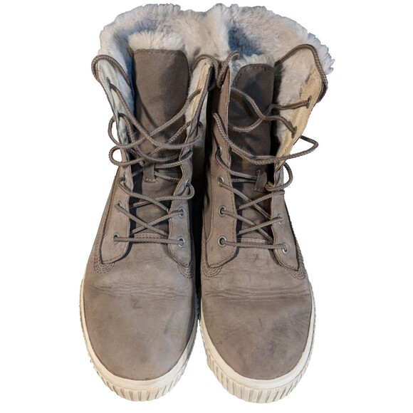 Timberland Women's Skyla Bay 6" Taupe Fleece Fold Down Boots A2M2G size 9 - Picture 1 of 3